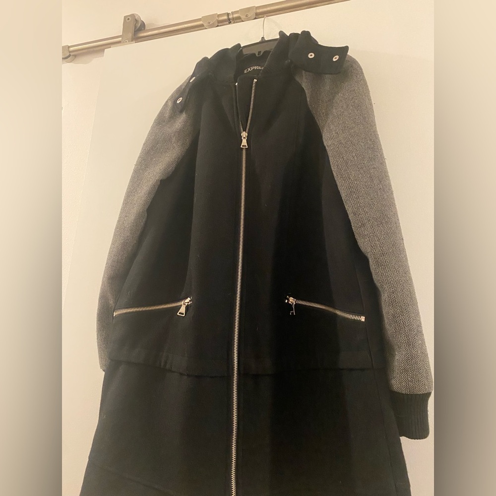 Express Hooded Wool Blend Coat - Picture 2 of 9